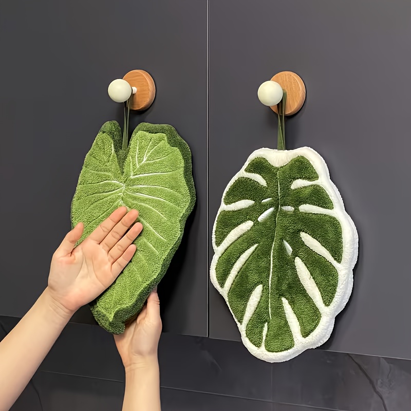 Home Bathroom Accessories - Leaf Hand Towel Bathroom Accessories Absorbent