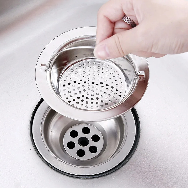 Home Kitchen Bathroom Cleaning - 9/11cm Stainless Steel Sink Filter Kitchen