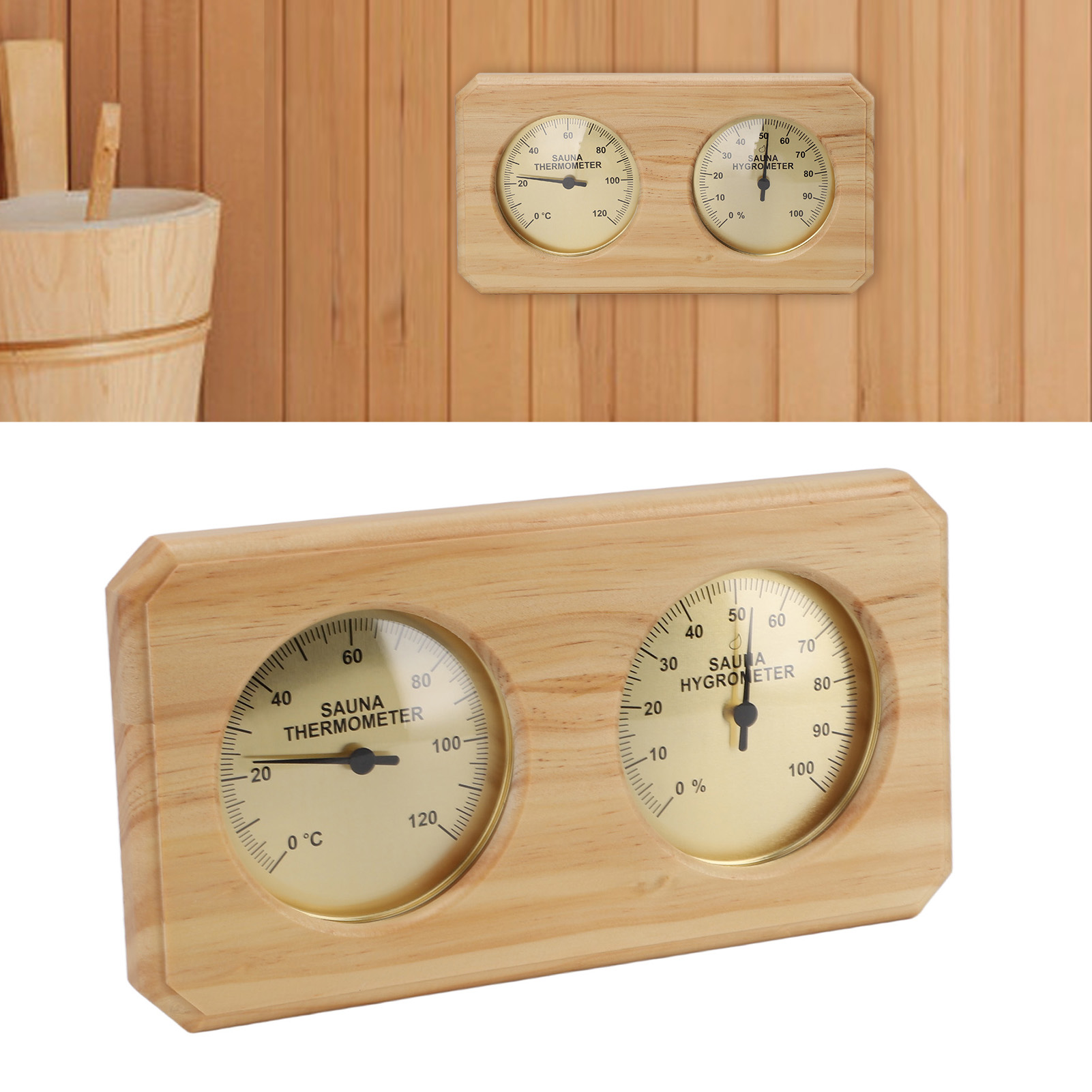 Home Bathroom Sauna - Dual Temperature and Humidity Meter Wall