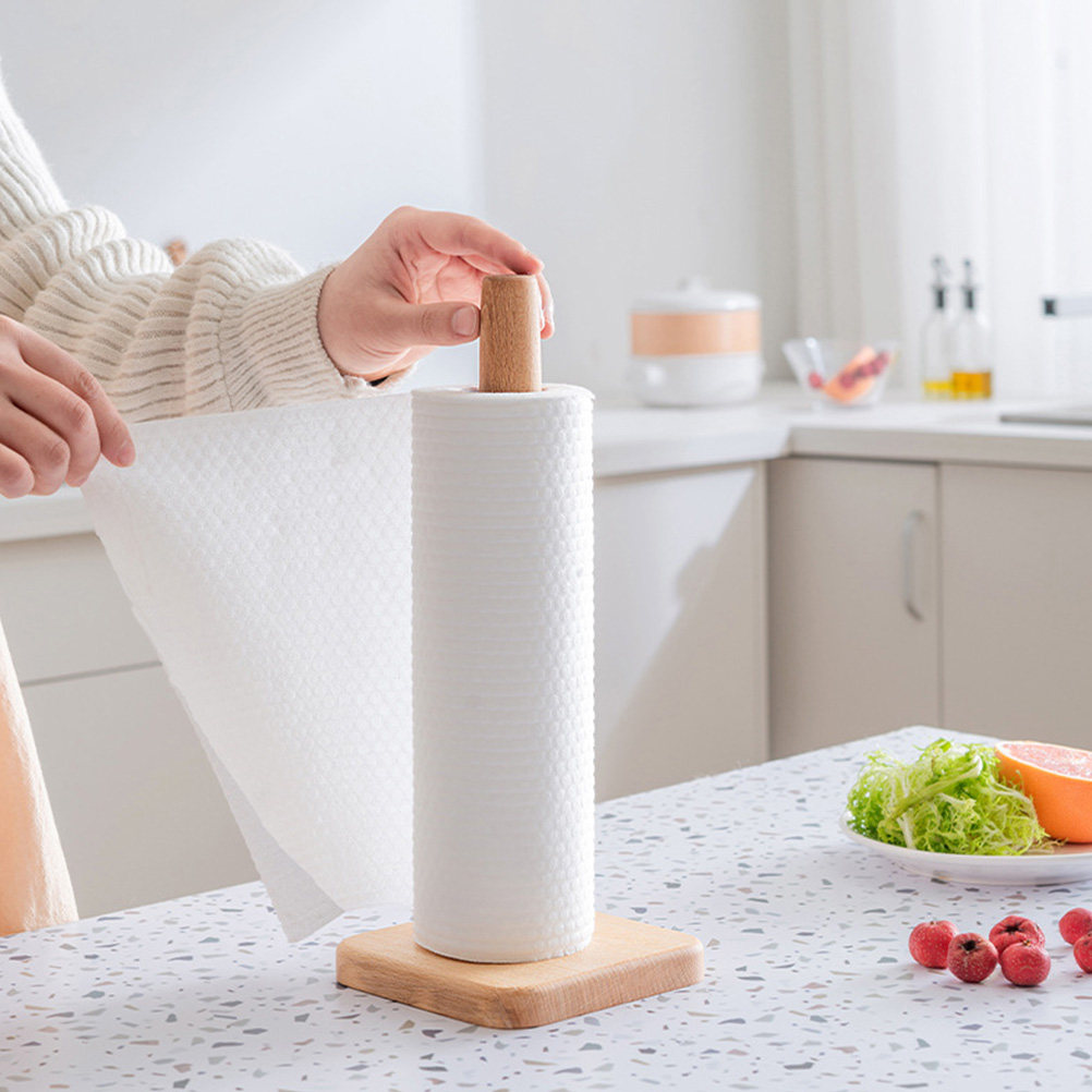 Home Bathroom Paper Towels - Wood Paper Towel Holder Sturdy Vertical