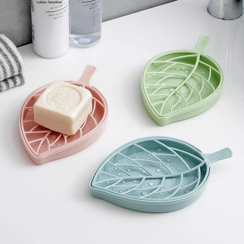Jet Home Bathroom Accessories - Leaf-Shaped Soap Dish 2 Layers Drain