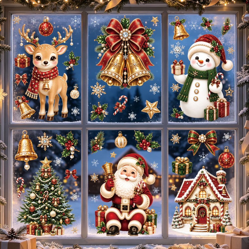 Home Bathroom Tiles - Christmas 2027 New Window Stickers Cute