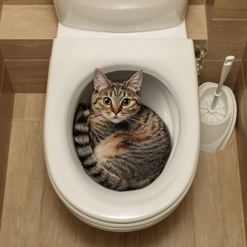 3D Funny Cat Toilet Sticker Ba - đánh giá và giá Jet Home Bathroom Accessories