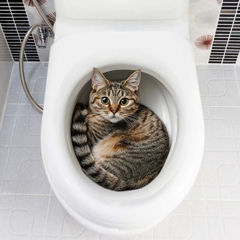 3D Funny Cat Toilet Sticker Ba - đánh giá và giá Jet Home Bathroom Accessories