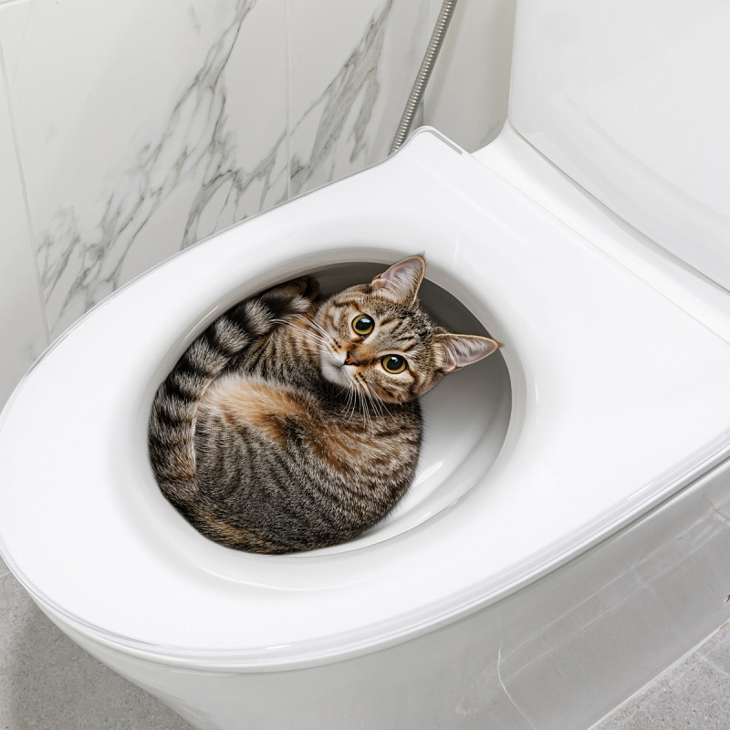 3D Funny Cat Toilet Sticker Ba - đánh giá và giá Jet Home Bathroom Accessories