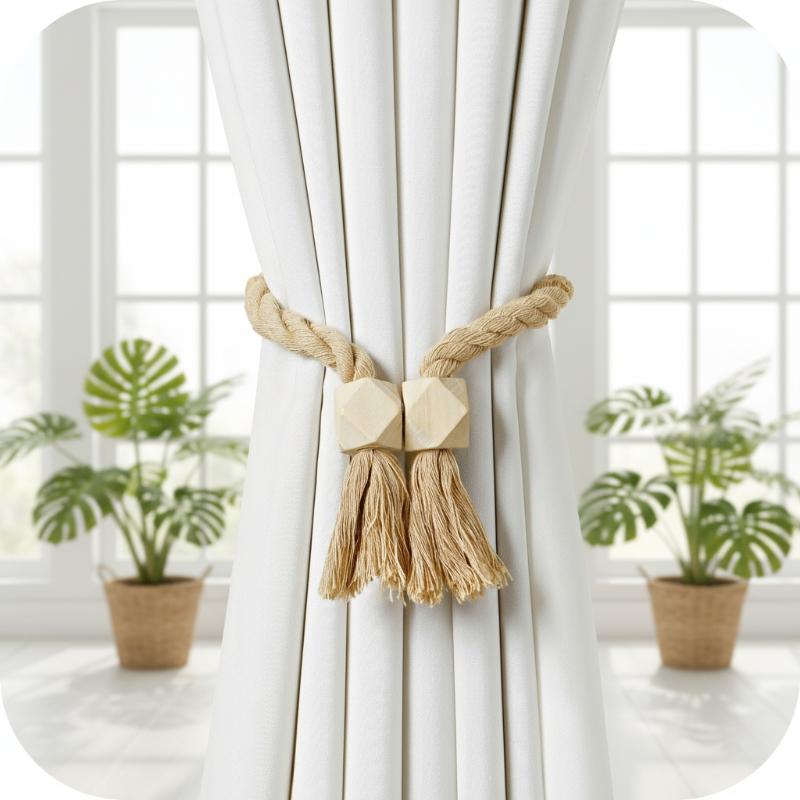 2Pcs Magnetic Wooden Tassel Wi - đánh giá và giá Jet Home Bathroom Accessories