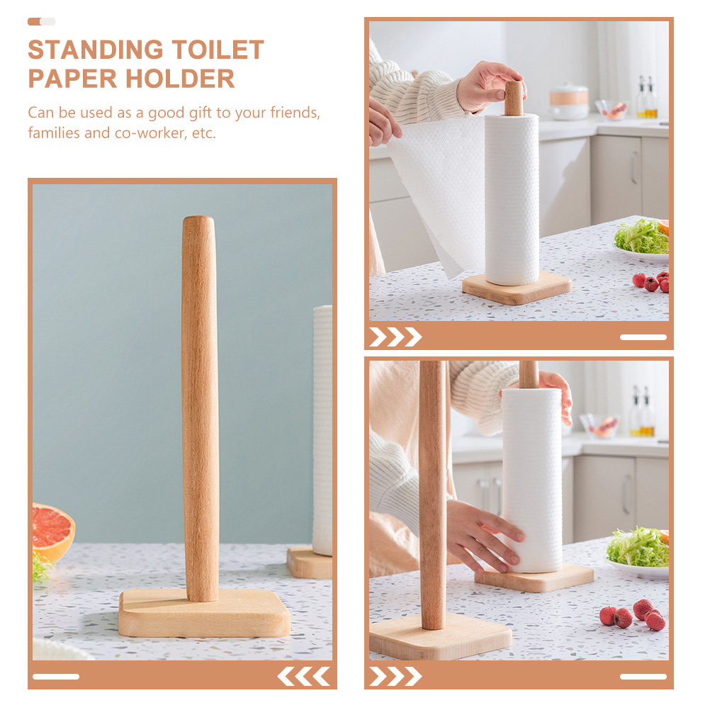 Wood Paper Towel Holder Sturdy - đánh giá và giá Home Bathroom Paper Towels