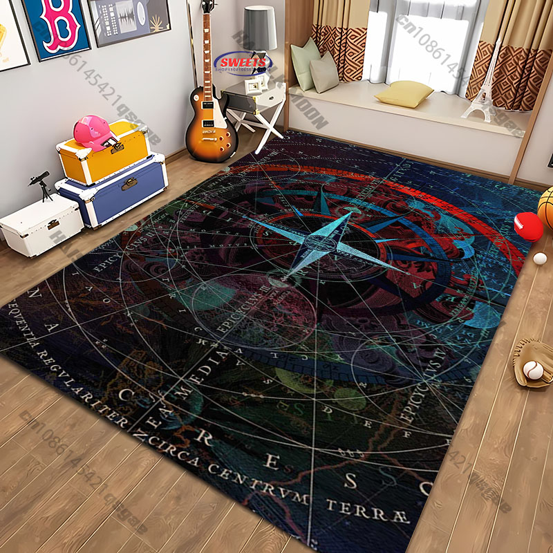 Compass Design Rug for Modern  - đánh giá và giá Home Toilet Bathroom Design