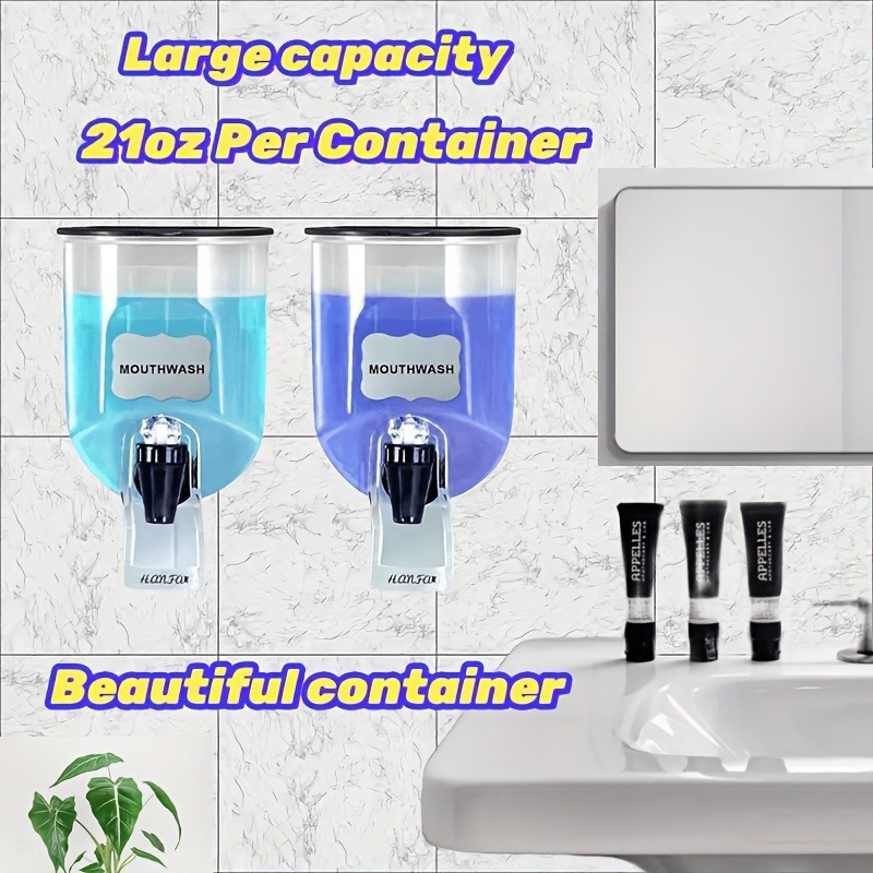 2PCS 600ml Mouthwash Dispenser - đánh giá và giá Home Bathroom Accessories
