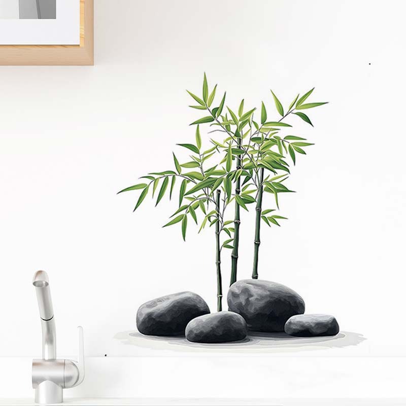 Ink Bamboo Wall Sticker Bathro - đánh giá và giá Home Bathroom Tiles