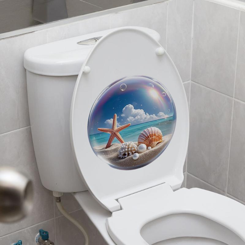 Ocean Themed Toilet Sticker Wa - đánh giá và giá Home Toilet Bathroom Design