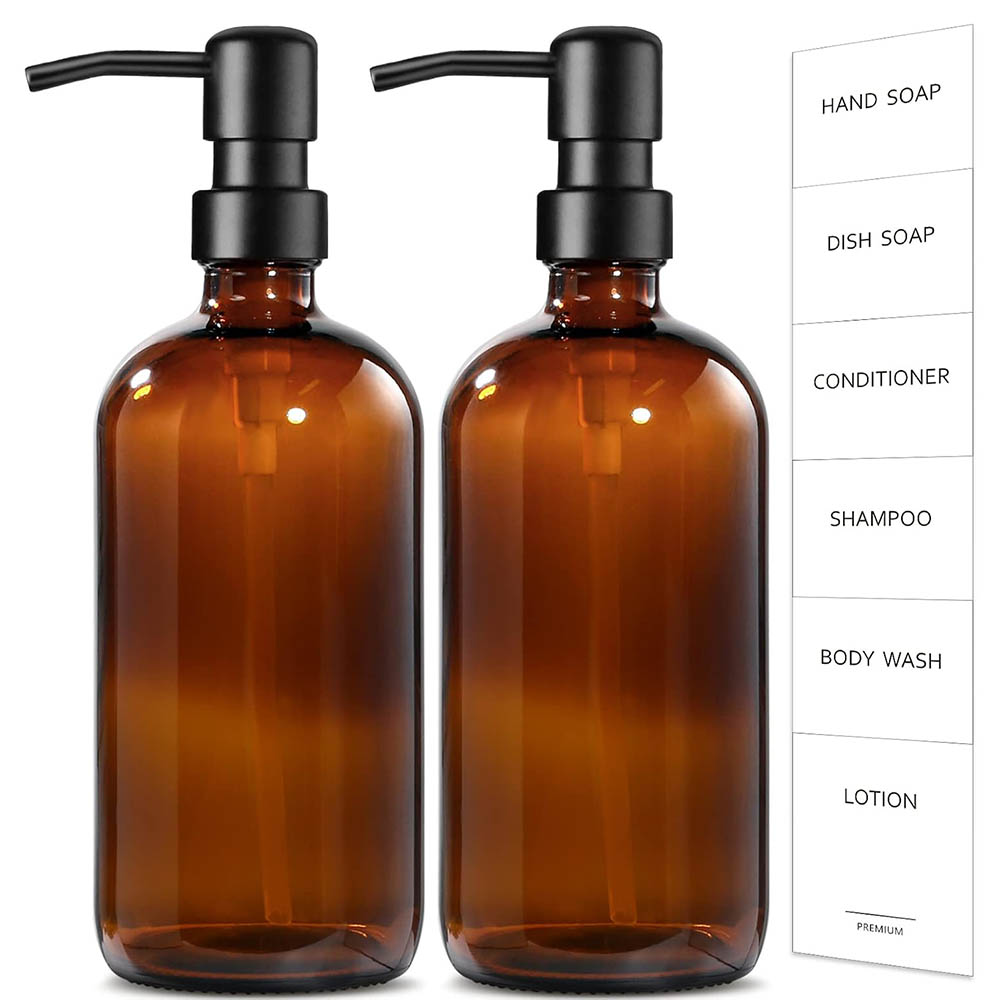 Amber Glass Soap Dispenser, 2  - đánh giá và giá Soap Dispenser Pump