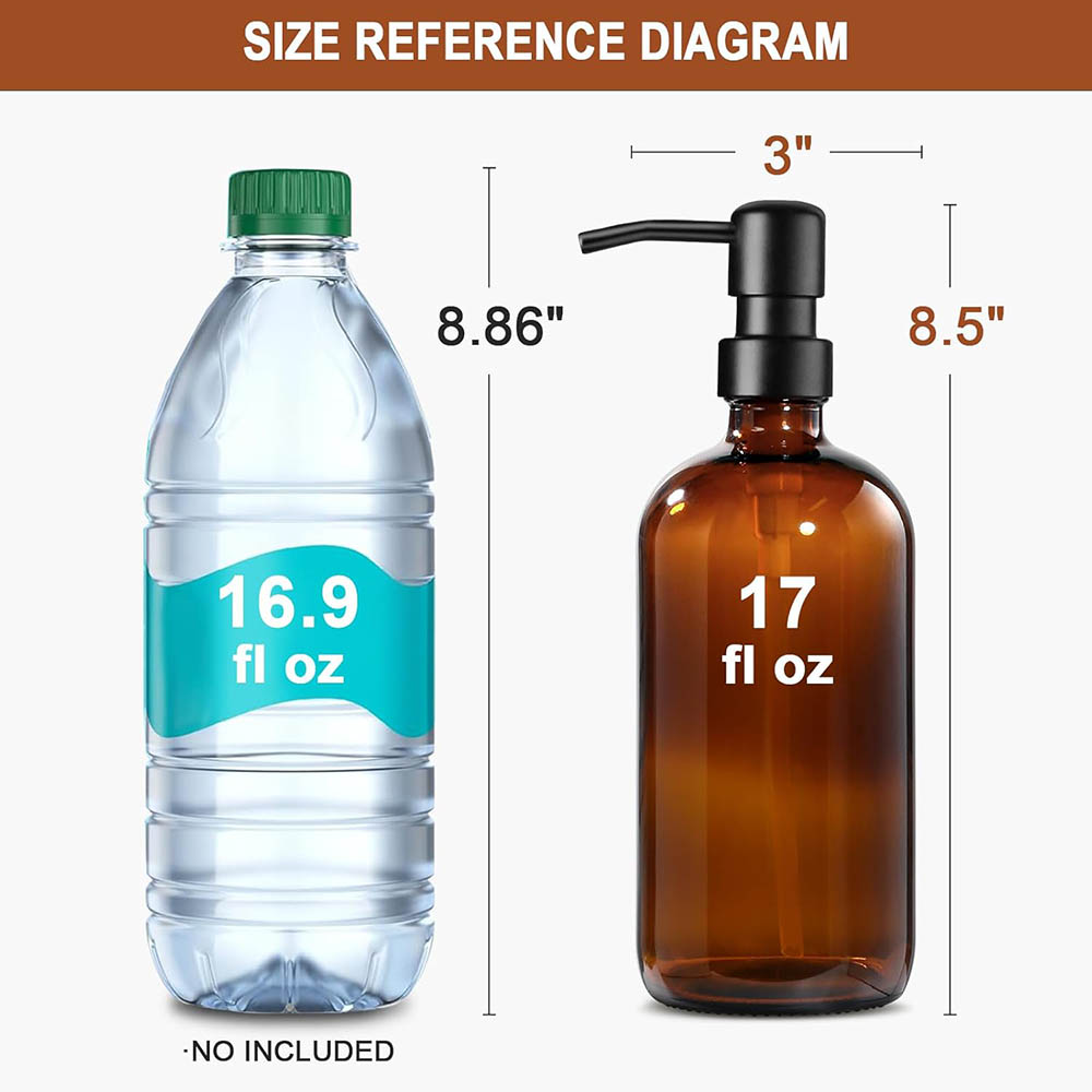 Amber Glass Soap Dispenser, 2  - đánh giá và giá Soap Dispenser Pump