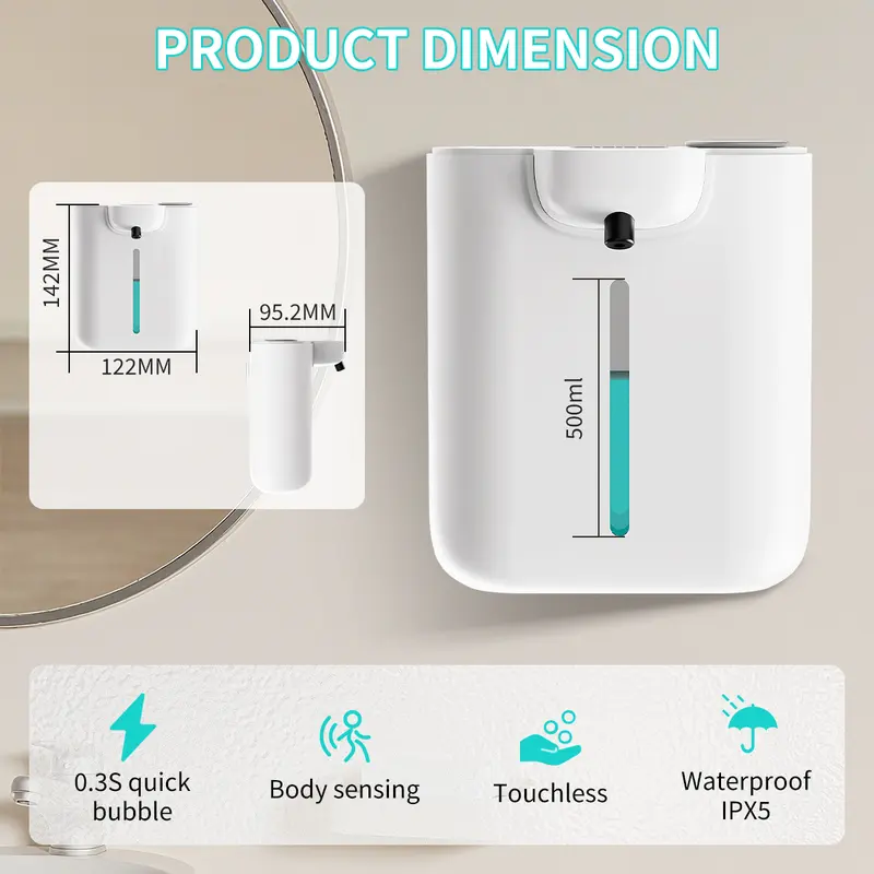 500ML Large Capacity 9-Levels  - đánh giá và giá Soap Dispenser Pump