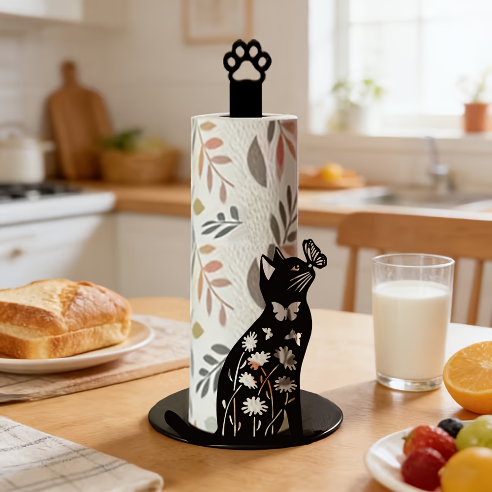 1 Piece 2D Flat Cute Black Cat - đánh giá và giá Home Bathroom Paper Towels