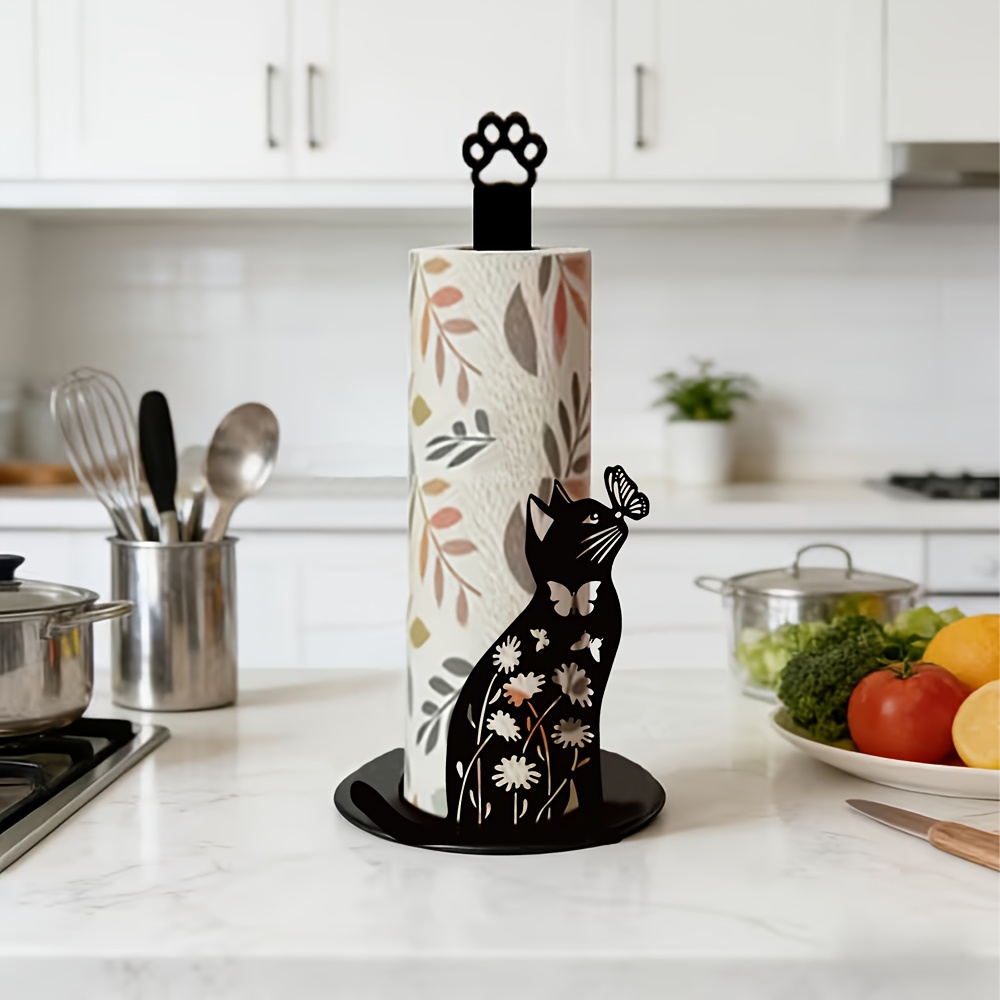 1 Piece 2D Flat Cute Black Cat - đánh giá và giá Home Bathroom Paper Towels