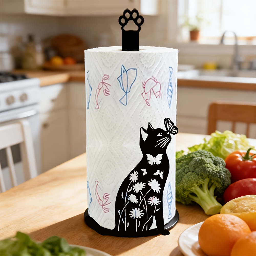 1 Piece 2D Flat Cute Black Cat - đánh giá và giá Home Bathroom Paper Towels