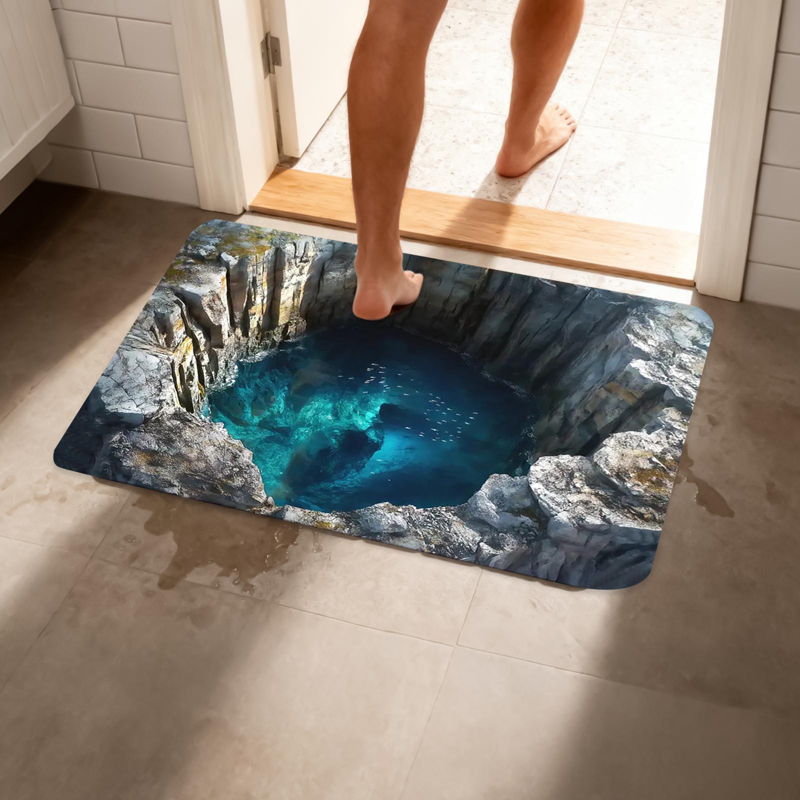 3D Optical Illusion Hole Rug N - đánh giá và giá Home Kitchen Bathroom Cleaning