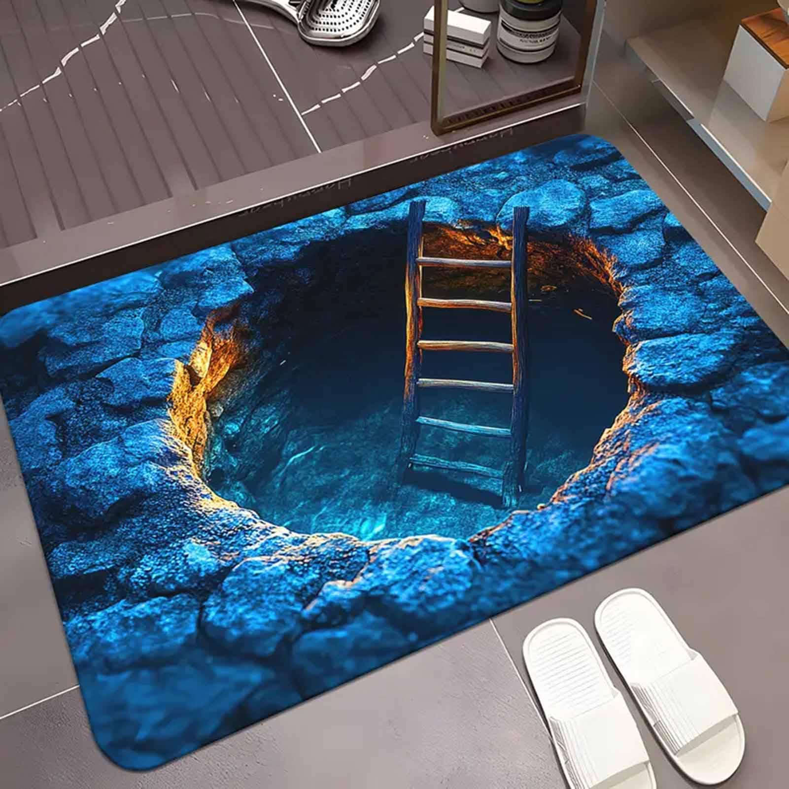 3D Optical Illusion Hole Rug N - đánh giá và giá Home Kitchen Bathroom Cleaning