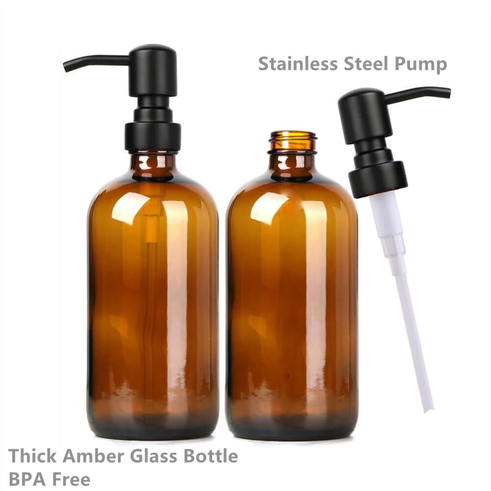 Amber Glass Soap Dispenser wit - đánh giá và giá Soap Dispenser Pump