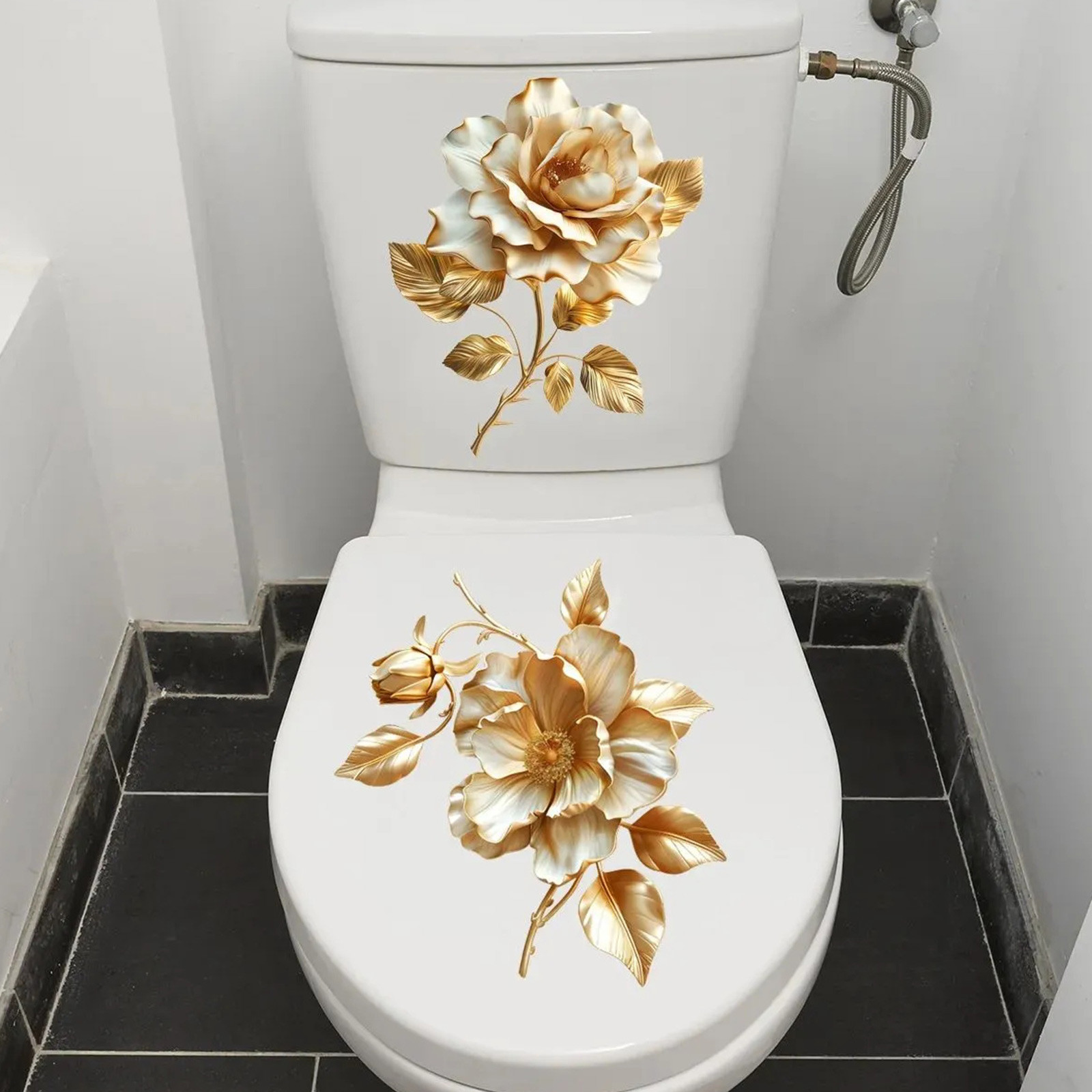 2pcs Floral Toilet Stickers To - đánh giá và giá Home Of The Year Bathroom