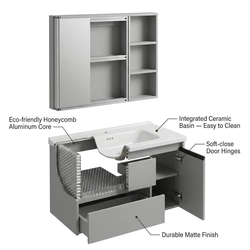 Bathroom CabinetModern Eco-Fri - đánh giá và giá Home Bathroom Vanity Combo
